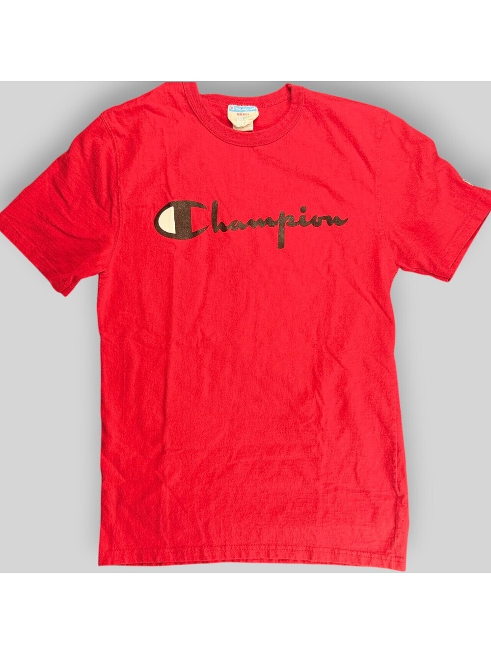 ⛽️Champion Script Logo Graphic T-Shirt Red Small